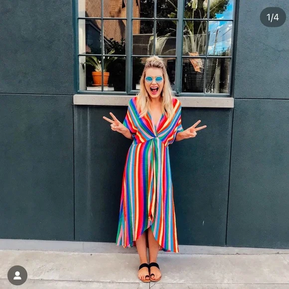 Show Me Your MuMu Get Twisted Tulum Stripe Dress - Picture 5 of 8
